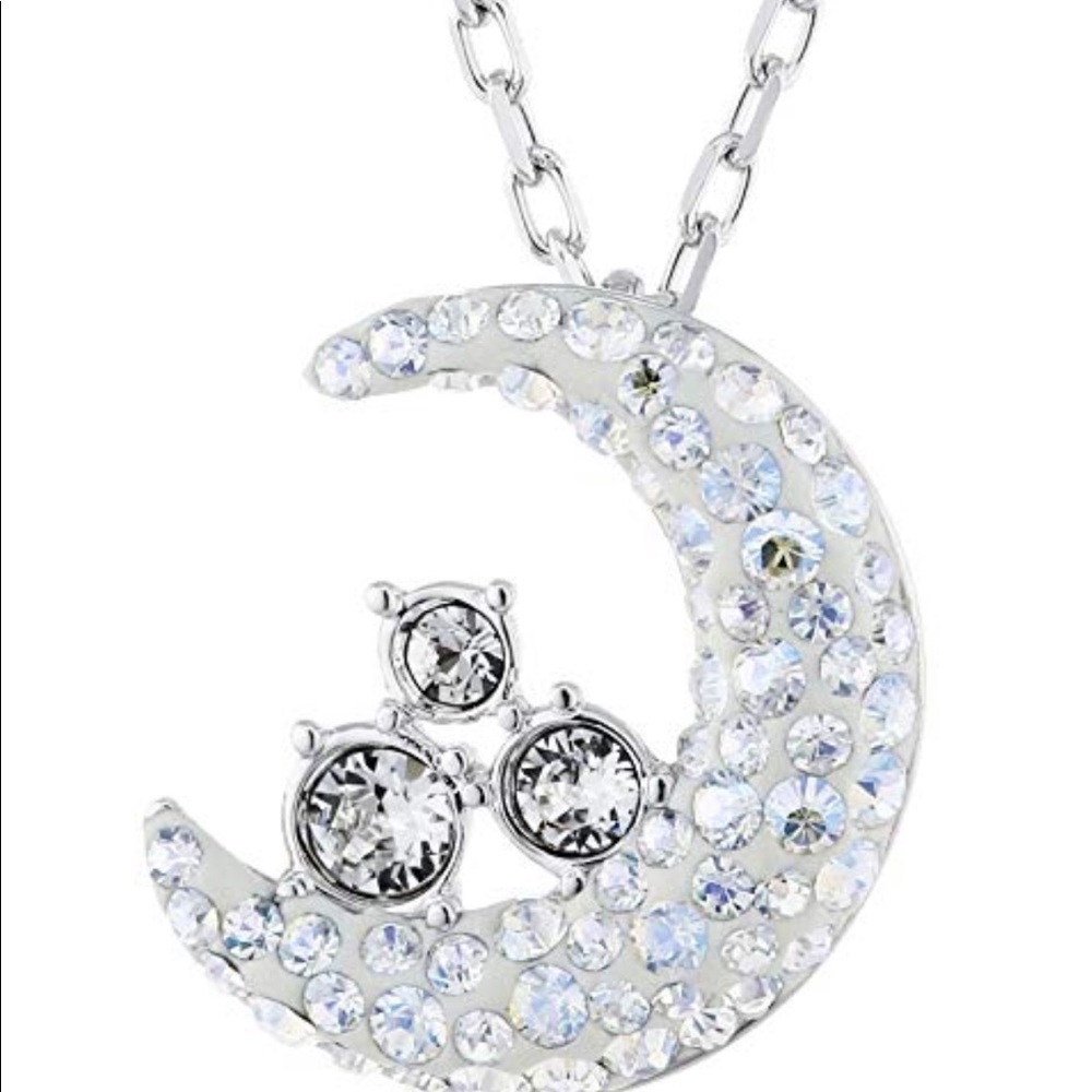 Swarovski Metallic Tough Moon Pendant Necklace